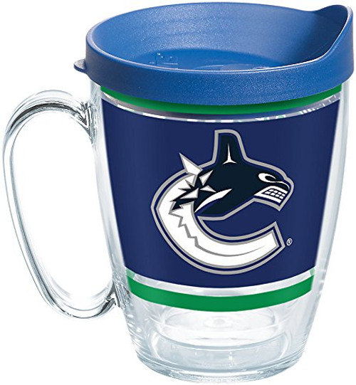 Tervis NHL Vancouver Canucks Legend Insulated Tumbler with Wrap and Blue Lid 16oz Mug Clear