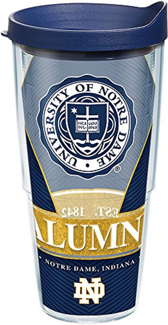 Tervis Notre Dame Fighting Irish Alumni Tumbler with Wrap and Navy Lid 24 oz Tritan Clear Tervis Notre Dame Fighting Irish Alumni Tumbler with Wrap and Navy Lid 24 oz Tritan Clear
