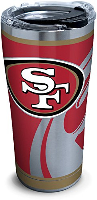 Tervis Nfl San Francisco 49Ers Rush Stainless Steel Tumbler With Lid 20 oz Silver