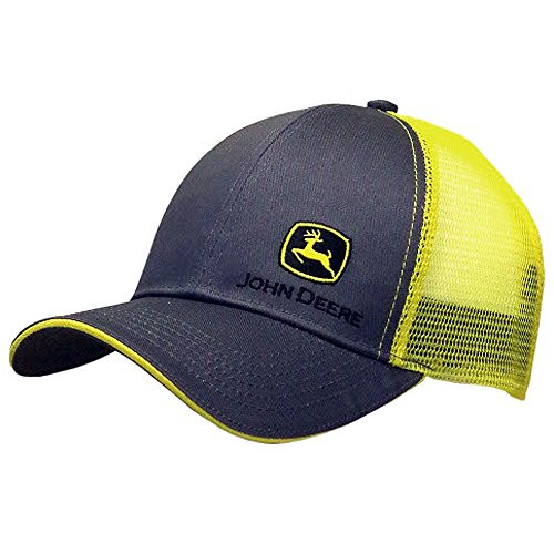 John Deere Grey with Yellow Mesh Backing Snapback Hat 13080428CH00 John Deere Grey with Yellow Mesh Backing Snapback Hat 13080428CH00