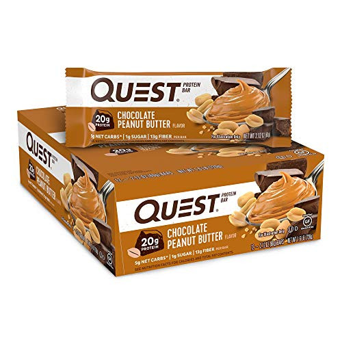 Quest Nutrition Chocolate Peanut Butter Protein Bar High Protein Low Carb Gluten Free Keto Friendly 12 Count Quest Nutrition Chocolate Peanut Butter Protein Bar High Protein Low Carb Gluten Free Keto Friendly 12 Count
