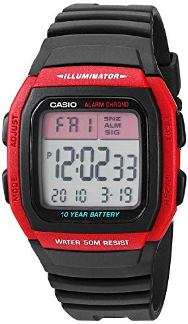 Casio Mens Classic Quartz Resin Strap Black 245 Casual Watch Model W96H4AVCF