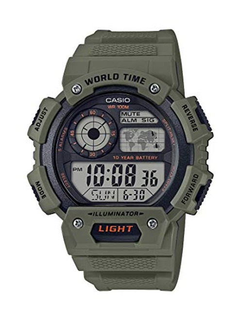 Casio Mens Classic Quartz Resin Strap Green 2688 Casual Watch Model AE1400WH3AVCF Casio Mens Classic Quartz Resin Strap Green 2688 Casual Watch Model AE1400WH3AVCF