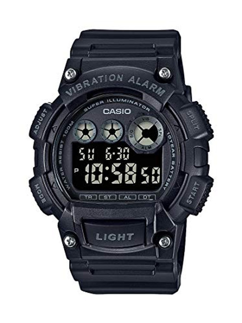 Casio Mens Quartz Watch with Resin Strap Black 38 Model W735H1BVCF