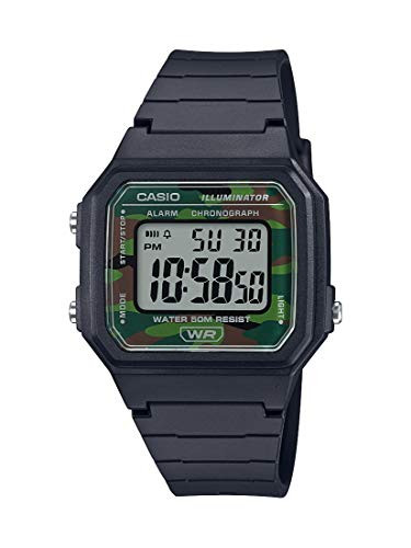 Casio Mens Classic Camouflage Quartz Watch with Resin Strap Black 225 Model W217H3BVCF