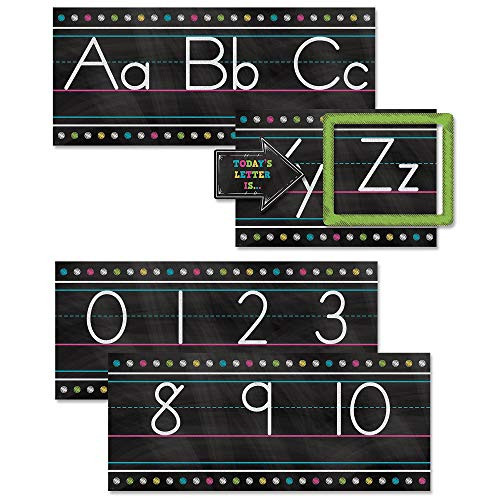 Teacher Created Resources TCR5621 Chalkboard Brights Alphabet Line Bulletin Board Set