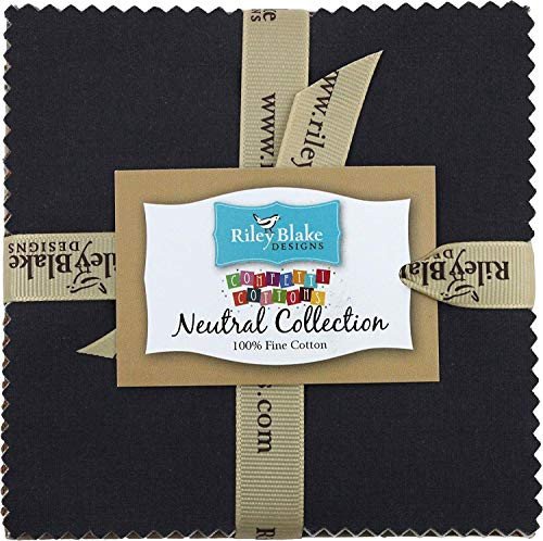 Confetti Cottons Neutral 5 Stacker 42 5inch Squares Charm Pack Riley Blake Designs 5NE12042