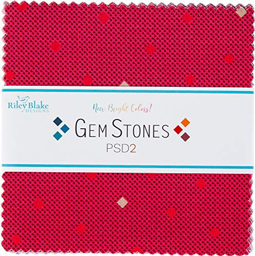 Gerri Robinson Gem Stones Brights 5 Stacker 42 5inch Squares Charm Pack Riley Blake 58350B42 Gerri Robinson Gem Stones Brights 5 Stacker 42 5inch Squares Charm Pack Riley Blake 58350B42