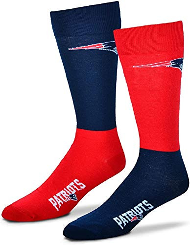 For Bare Feet 4 Square Mismatch Socks New England Patriots Mens Medium 510
