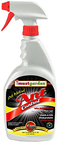 I Must Garden Ant Control: All Natural Ant Spray Kills on Contact and Repels  Safe for Pets/Kids  Indoor/Outdoor - 32oz Easy Spray Bottle