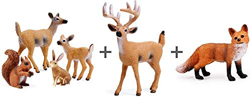 UANDME Forest Animals Figures, Woodland Creatures Figurines, Miniature Toys Cake Toppers