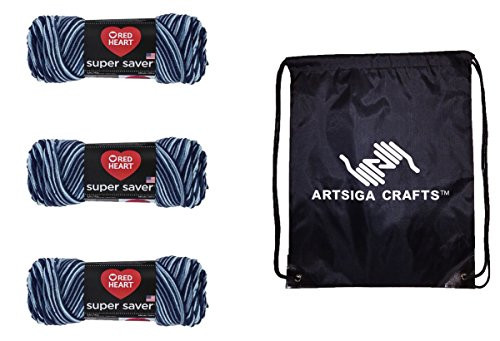 Red Heart Knitting Yarn Super Saver Shaded Dusk 3Skein Factory Pack Same Dyelot E300984 Bundle with 1 Artsiga Crafts Project Bag Red Heart Knitting Yarn Super Saver Shaded Dusk 3Skein Factory Pack Same Dyelot E300984 Bundle with 1 Artsiga Crafts Project Bag