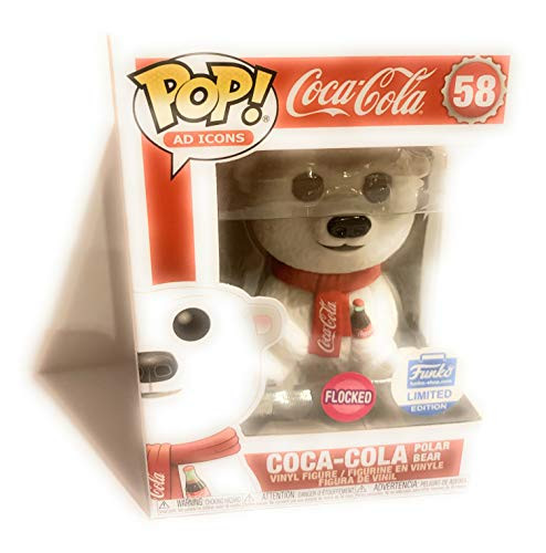 Funko POP Ad Icons CocaCola Polar Bear Flocked 58 Limited Edition Exclusive Bundled with PET Compatible 50mm Extra Rigged Protector