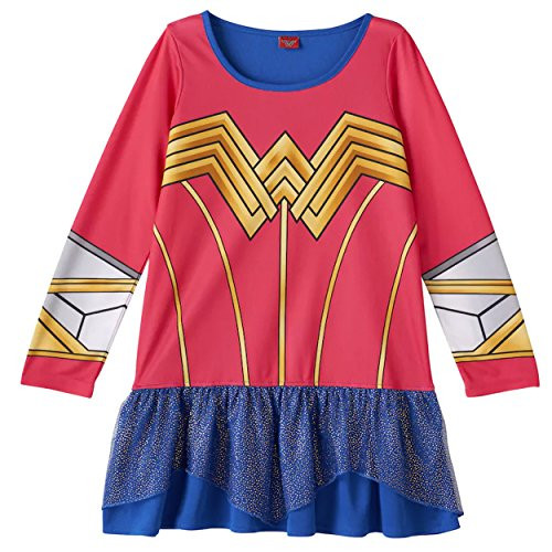 DC Comics Wonder Woman Girls Nightgown Pajamas 10 Wonder Woman RedBlue