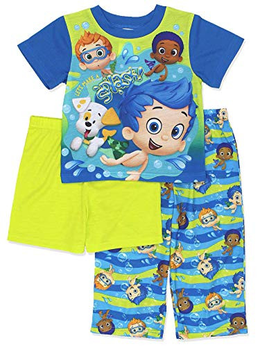 Bubble Guppies Toddler Boys 3 piece Shorts Pajamas Set 2T BlueGreen by Nickelodeon