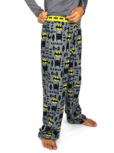 DC Comics Batman Boys Flannel Pajama Pants Medium  68 Grey