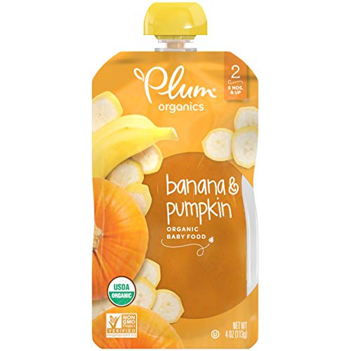 Plum Organics Stage 2 Organic Baby Food Banana  Pumpkin 4 Ounce Pouch Pack of 12
