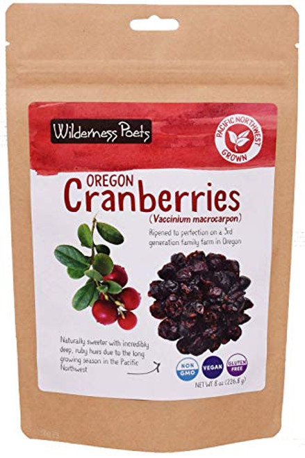 Wilderness Poets Oregon Cranberries Sweetened with Apples  Dried Cranberries 8 Ounce 227 Grams