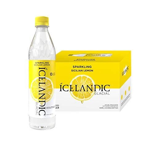 Icelandic Glacial Sparkling Water Sicilian Lemon 500 Milliliter 24 Count