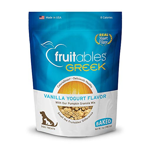 Fruitables Greek Crunchy Dog Treats Vanilla Yogurt Flavor With Pumpkin Granola  Greek Yogurt 7 Oz