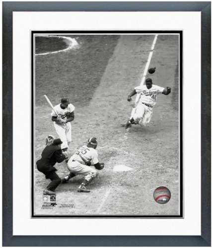 Jackie Robinson Brooklyn Dodgers MLB Action Photo 125 x 155 Framed