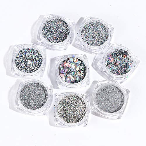 8 Boxes Holographic Nail Art Sequins Glitter Kits Holographic Nails Powder Nail Art Sequins Metallic Shining Flakes Silver Nail Glitter Set Manicure Decoration Autumn New Face Colorful 8 Boxes Holographic Nail Art Sequins Glitter Kits Holographic Nails Powder Nail Art Sequins Metallic Shining Flakes Silver Nail Glitter Set Manicure Decoration Autumn New Face Colorful