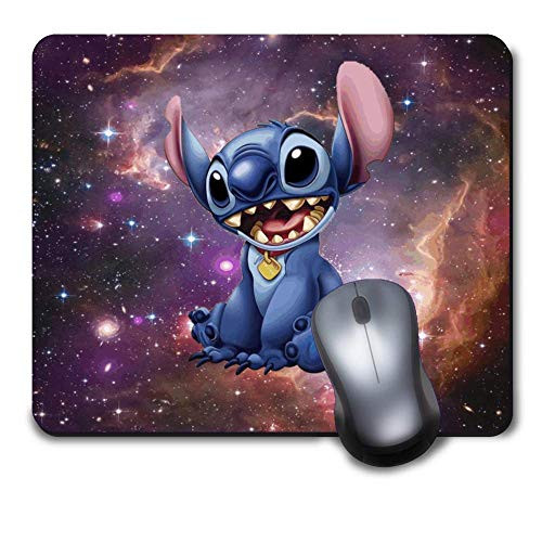 Mouse Pad Disney Black Galaxy Nebula Lilo Stitch Mousepad NonSlip Rubber Funny Cute Mat for Gaming and Gift