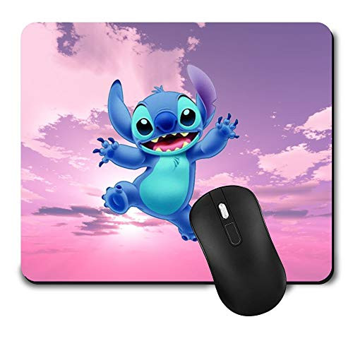 Gaming Mouse Pad Disney Lilo Stitch Sky Pink CloudsFunny Cute NonSlip Rubber Mousepad for Office Kid Gift 95 Inch x 8 Inch Mat