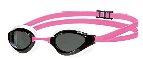 Arena Python Swim Goggles for Men and Women SmokeWhiteFuchsia NonMirror Lens