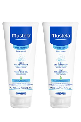 Mustela 2 in 1 Cleansing Gel Baby Shampoo and Body Wash 2 Count