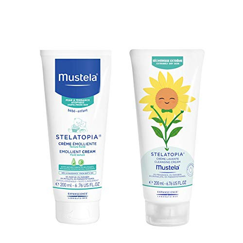 Mustela Stelatopia Eczema Prone Skin Duo for Extremely Dry and EczemaProne Baby Skin with Stelatopia Cleansing Cream and Stelatopia Emollient Cream FragranceFree 2 ct