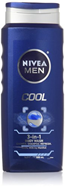 Nivea 3 in 1 Body Wash with Menthol Cool 169 Fl Oz Pack of 2