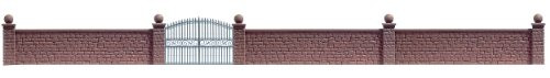 Busch 6014 Stone Wall with Metal gate HO Scenery Scale Model Scenery