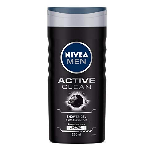 NIVEA MEN Hair Face  Body Wash Active Clean Shower Gel 250ml
