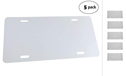 Partsapiens Corp 5 Pack449Each Anodized Aluminum License Plate Blanks Gauge 020 05mm  12x6