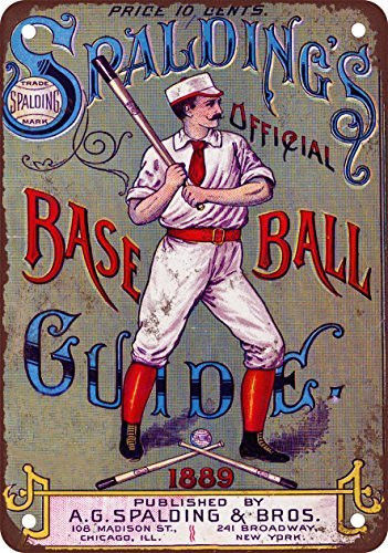 1889 Spalding Baseball Guide Vintage Look Reproduction Metal Tin Sign 12X18 Inches