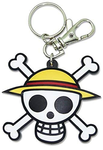 One Piece Pvc Keychain Luffys Jolly Roger Straw Hat Pirates Logo