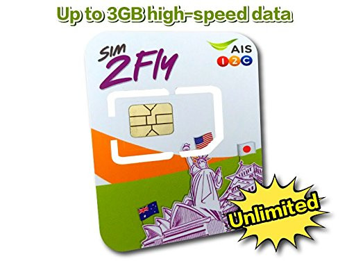 AIS Sim2Fly Asia Data Roaming for 20 Countries Preloaded Data SIM Card 4GB  8 Days Japan Korea Singapore Malaysia Hong Kong Laos India Taiwan Philippines Cambodia China Nepal Australia