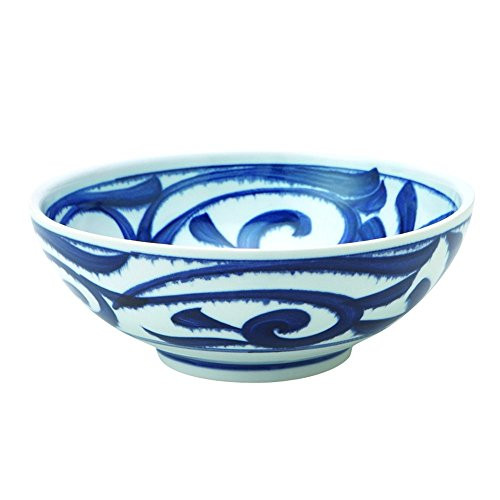 Zen Table Japan Large 54 oz Wide Mouth Ramen Noodle Udon Pasta Soup Donburi BowlServing Bowl Japanese Thick Arabesque ISO Karakusa Made in Japan