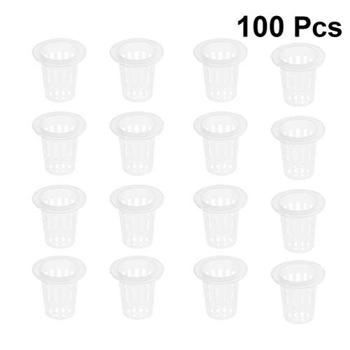 Yardwe 100pcs Mesh Net Cups Net Cups Pots Plant Nursery Pots Garden Slotted Mesh Heavy Duty Net Pots for Hydroponics Orchids Aquaponics