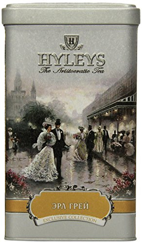 Hyleys Tea English Earl Grey Big Leaf Loose Black Tea 44Ounce Tin Pack of 4