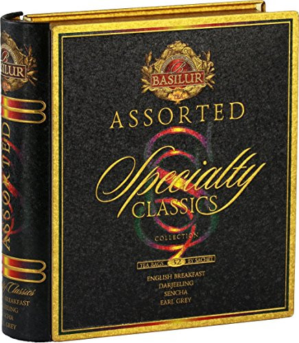 Basilur Specialty Classic Assorted Book Collection in Tin Caddy 32 Tea Bags
