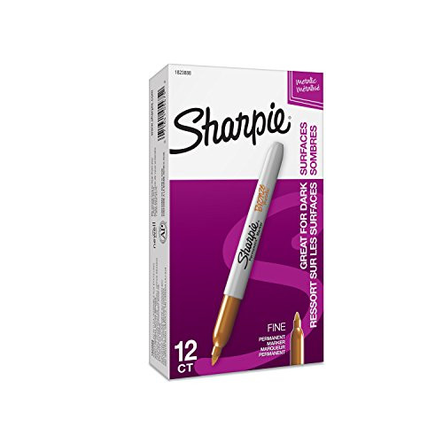 Sharpie Metallic Permanent Markers, Fine Point, Bronze, 12 Count