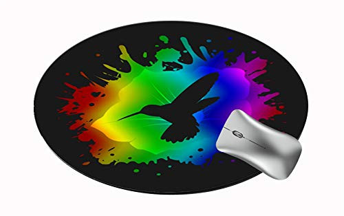 Sechao Customized Round Office Mouse Pad NonSlip Rubber Mouse Pads Cute Mat TieDye Hummingbird