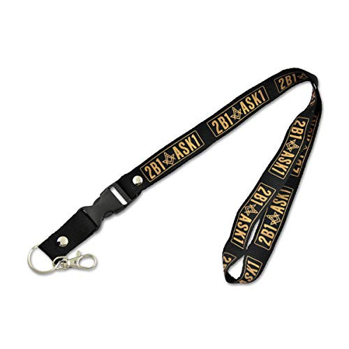 2B1 ASK1 Masonic Lanyard  Black  Gold20 12 Long