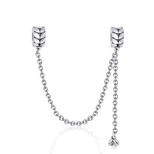 Clasp Safety Chain Charm 925 Sterling Silver Clip Stopper Charm Spacer Charm for Pandora Charm Bracelet