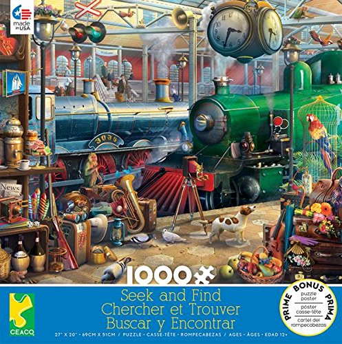 Ceaco SEEK AND FIND - TRAIN STATION - 1000 PIECE PUZZLE