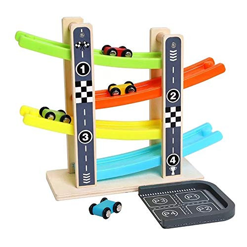 Toddler Toys for 2 3 4 Year Old Boy And Girls Ramp Race Car Wooden Ramp Race Track Set with 4 Mini Cars for Kids Age 3 and Up Toddler Toys for 2 3 4 Year Old Boy And Girls Ramp Race Car Wooden Ramp Race Track Set with 4 Mini Cars for Kids Age 3 and Up