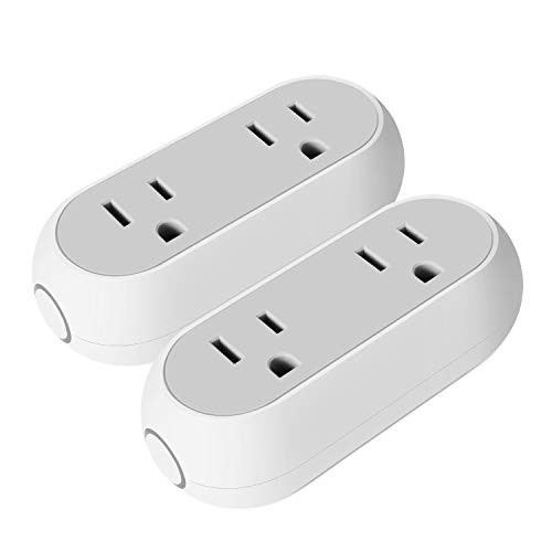 MaxKare WiFi Smart Plug Dual Outlet Wireless Smart Socket Voice Control Electrical Timer Setting Remote Control Your Devices, No Hub Required Compatible with Amazon Alexa and Google assistant (2 Pack)