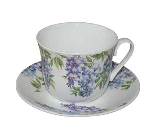 Roy Kirkham Jumbo Breakfast Cup and Saucer in Wysteria Design